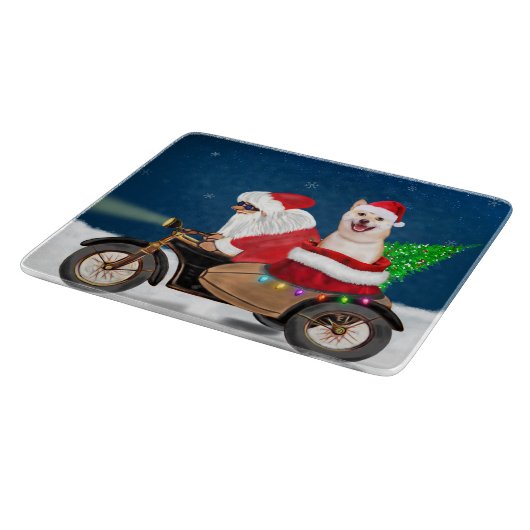 Shiba Inu Dog Weihnachtsmann Schneidebrett (Ecke)