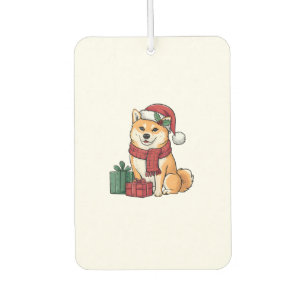 Shiba Inu Dog Weihnachtsoutfit Weihnachtsmannmütze Autolufterfrischer