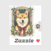 Shiba Inu Dog Weihnachtssticker Aufkleber (Blatt)