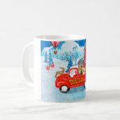 Shiba Inu Dog Weihnachtswagen Schnee Kaffeetasse (Vorderseite Links)