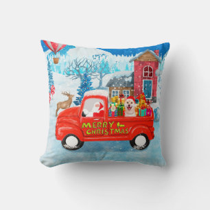 Shiba Inu Dog Weihnachtswagen Schnee Kissen