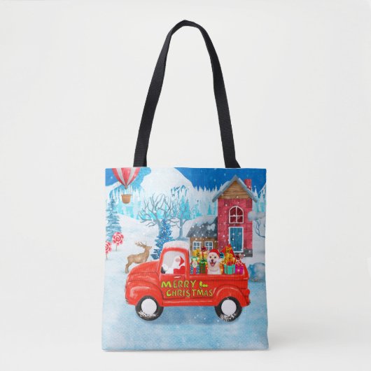 Shiba Inu Dog Weihnachtswagen Schnee Tasche (Vorderseite)