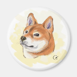 Shiba Inu Dog Zeichnend Magnet