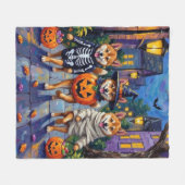 Shiba Inu Dogs in Halloween Costumes Fleecedecke (Vorderseite (Horizontal))