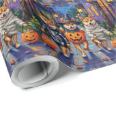 Shiba Inu Dogs in Halloween Costumes Geschenkpapier (Rolleneckpunkt)