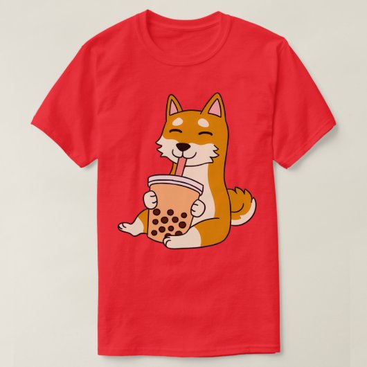 Shiba Inu Drinking Bubble Tee (Design vorne)