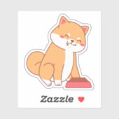 Shiba inu essen Cartoon Aufkleber (Blatt)