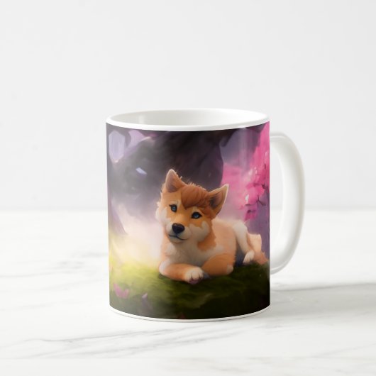 Shiba Inu Fantasy Anime Kaffeetasse (VorderseiteRechts)