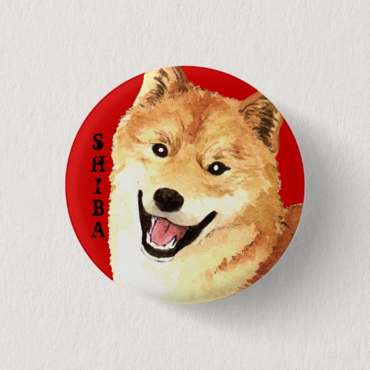 Shiba Inu-Farbblock Button (Vorderseite)