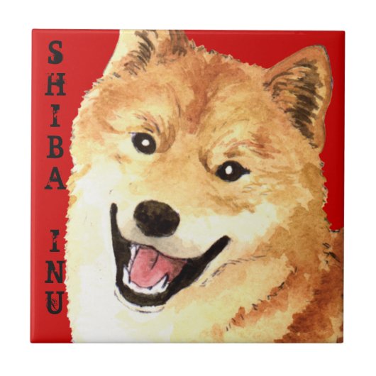 Shiba Inu-Farbblock Fliese (Vorderseite)