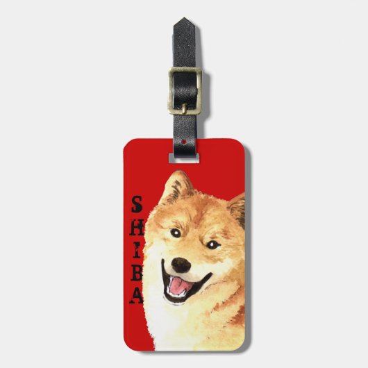 Shiba Inu Farbblock Gepäckanhänger (Vorderseite vertikal)