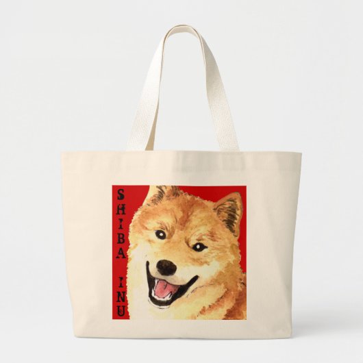 Shiba Inu Farbblock Jumbo Stoffbeutel (Vorne)