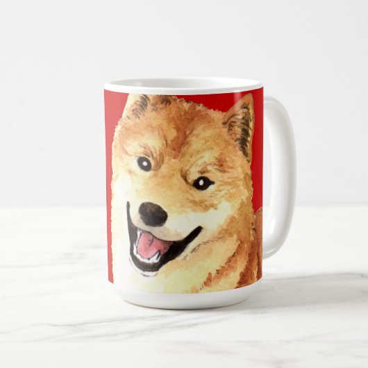 Shiba Inu-Farbblock Kaffeetasse (VorderseiteRechts)