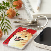 Shiba Inu-Farbblock Schlüsselanhänger (Vorderseite rechts)