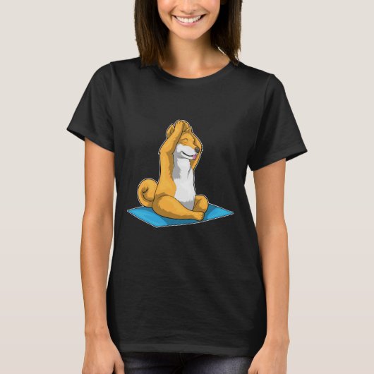 Shiba Inu Fitness Yoga Meditation T-Shirt (Vorderseite)
