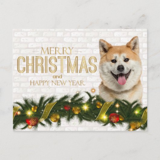 Shiba Inu frohe Weihnachten glücklich Neues Jahr (Vorderseite)