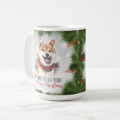 Shiba Inu Funny Dog Pun Weihnachtskaffee Tasse (Vorderseite Links)