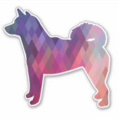 Shiba Inu Geometric Lila Silhouette Aufkleber (Vorderseite)