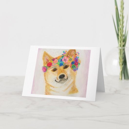 Shiba Inu Girl Card<Blank Inside> Ankündigung (Vorderseite)