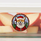 Shiba Inu Glass Weihnachten Etiketten (Befestigt)