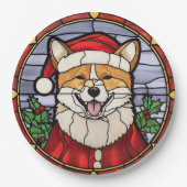 Shiba Inu Glass Weihnachten Pappteller (Vorderseite)
