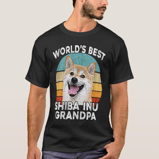 Shiba Inu Grandpa Welten Bester Schiba Großvater H T-Shirt (Vorderseite)