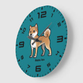Shiba inu große wanduhr (Winkel)