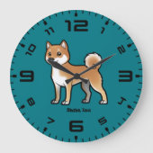 Shiba inu große wanduhr (Vorderseite)