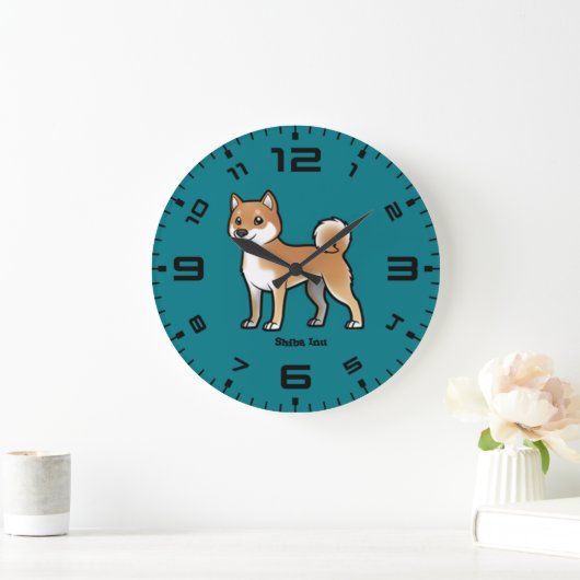 Shiba inu große wanduhr (Zuhause)