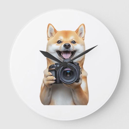 Shiba Inu Große Wanduhr (Vorderseite)