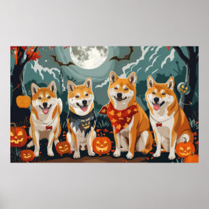 Shiba Inu Halloween Gruselig Poster