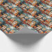 Shiba Inu Halloween Spooky Geschenkpapier (Ecke)