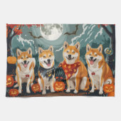 Shiba Inu Halloween Spooky Geschirrtuch (Horizontal)