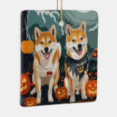 Shiba Inu Halloween Spooky Keramikornament (Rechts)
