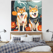 Shiba Inu Halloween Spooky Leinwanddruck (Insitu (Schlafzimmer))