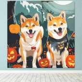 Shiba Inu Halloween Spooky Leinwanddruck (Insitu (Holzboden))