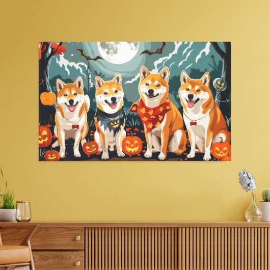 Shiba Inu Halloween Spooky Leinwanddruck (Insitu (Wohnzimmer))