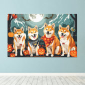 Shiba Inu Halloween Spooky Leinwanddruck (Insitu (Holzboden))