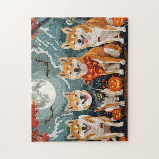 Shiba Inu Halloween Spooky Puzzle (Vertikal)