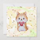Shiba Inu hält ein Herz (Vorderseite)