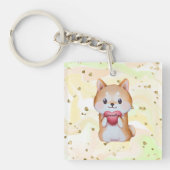 Shiba Inu hält ein Herz Schlüsselanhänger (Vorderseite)