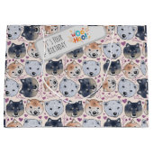 Shiba Inu Hand Gezeichnet Cartoon Head Große Geschenktüte (Vorderseite)