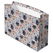 Shiba Inu Hand Gezeichnet Cartoon Head Große Geschenktüte (Rückseite Schrägansicht)