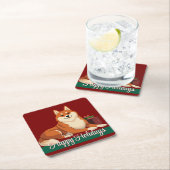 Shiba Inu Happy Holidays Untersetzer (Vor Ort)