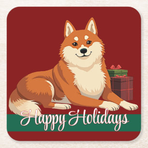 Shiba Inu Happy Holidays Untersetzer