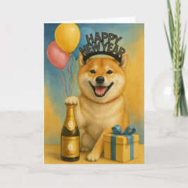 Shiba Inu Happy New Year Karte