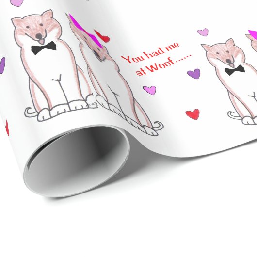 Shiba Inu hatten Sie mich am Schuss…. Geschenkpapier (Rolleneckpunkt)