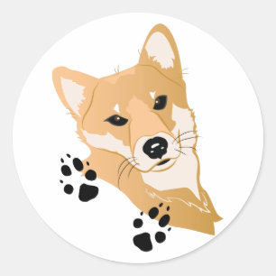 Shiba Inu Head Runder Aufkleber