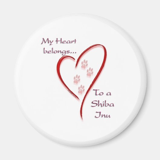 Shiba Inu Heart Belongs Magnet (Vorne)