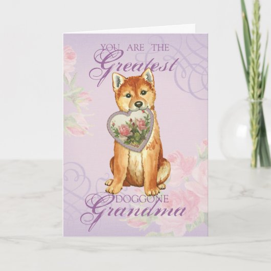 Shiba Inu Heart Grandma Karte (Vorderseite)
